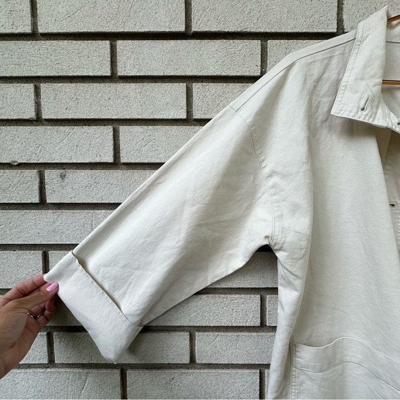 Eileen Fisher Bone Hemp Organic Cotton Jacket Open Front Boxy Fit L/XL - Picture 8 of 12